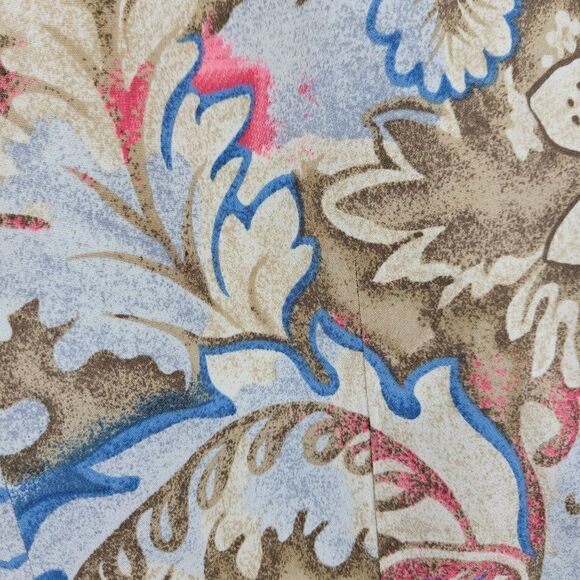 Vintage Preston & York Blazer 14 Cream Blue Paisley Single Breasted Mid Thigh - Picture 4 of 10